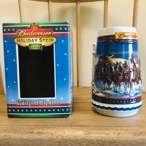 Vintage Budweiser 2002 Holiday Beer Stein “Guiding The Way Home”